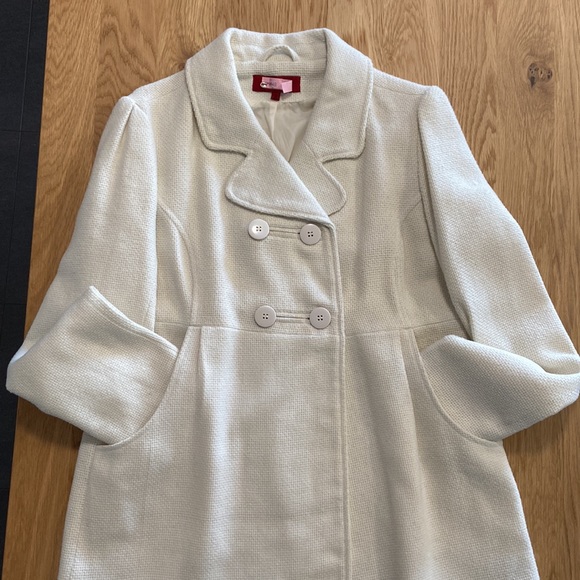 Coffee Shop Cream Colored Pea Coat - Picture 3 of 10